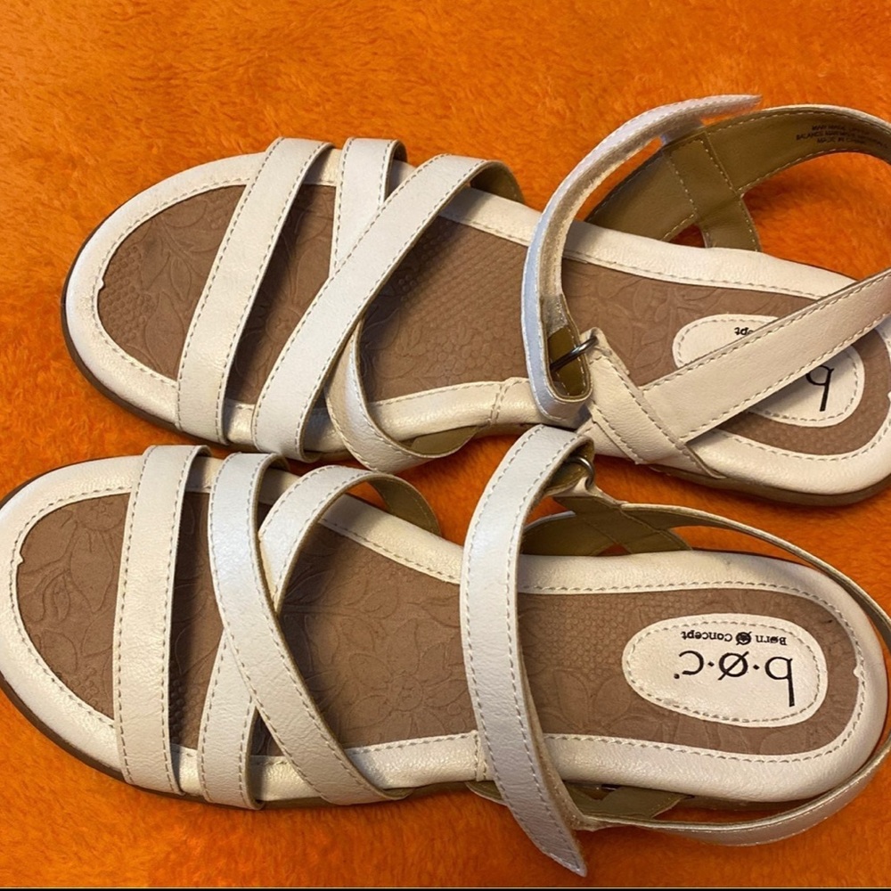 B.O.C. White Strappy Sandals